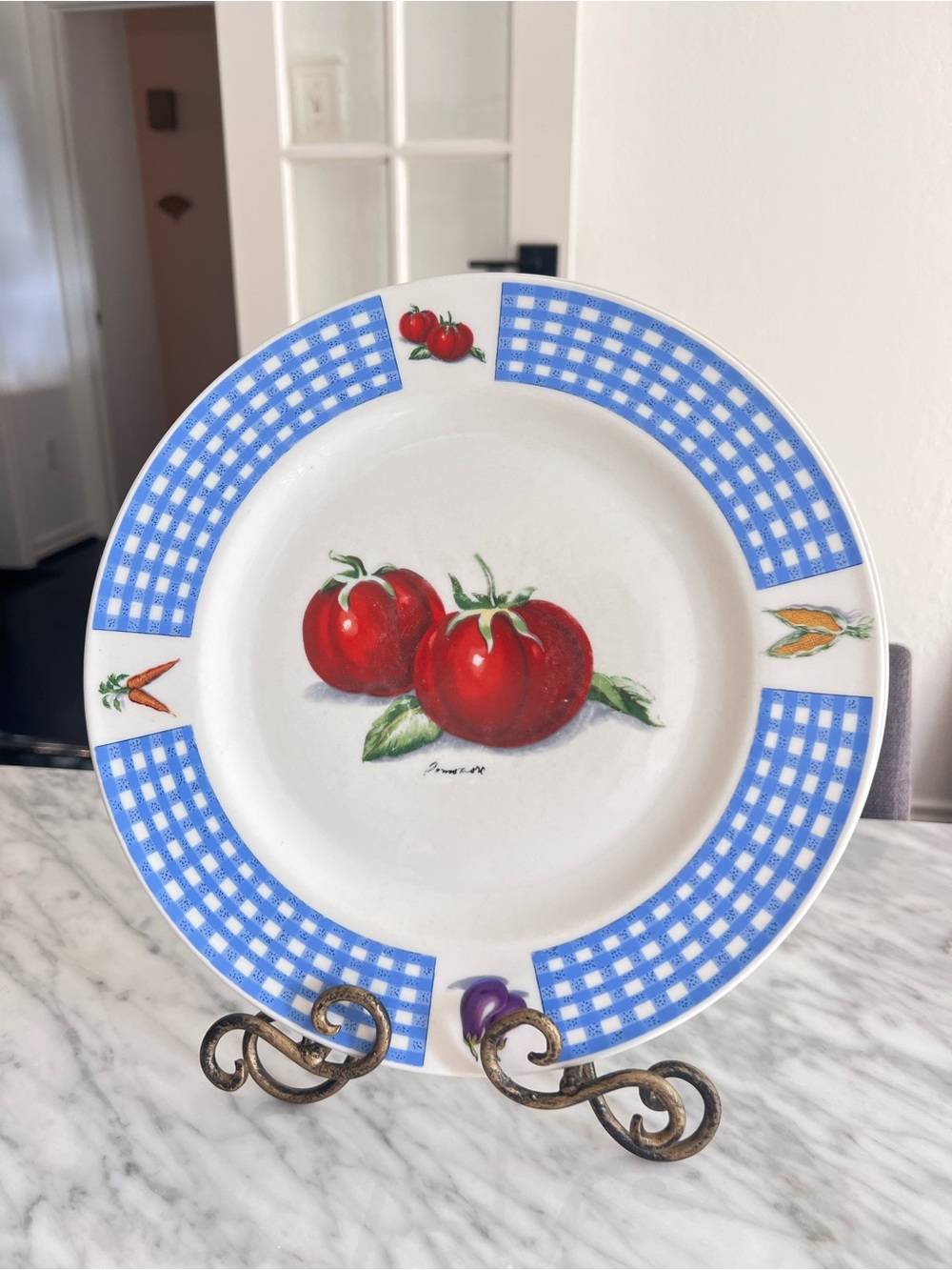 Fresh Vegetable Pattern Dinner Plates - 10” - Picture 2 of 5